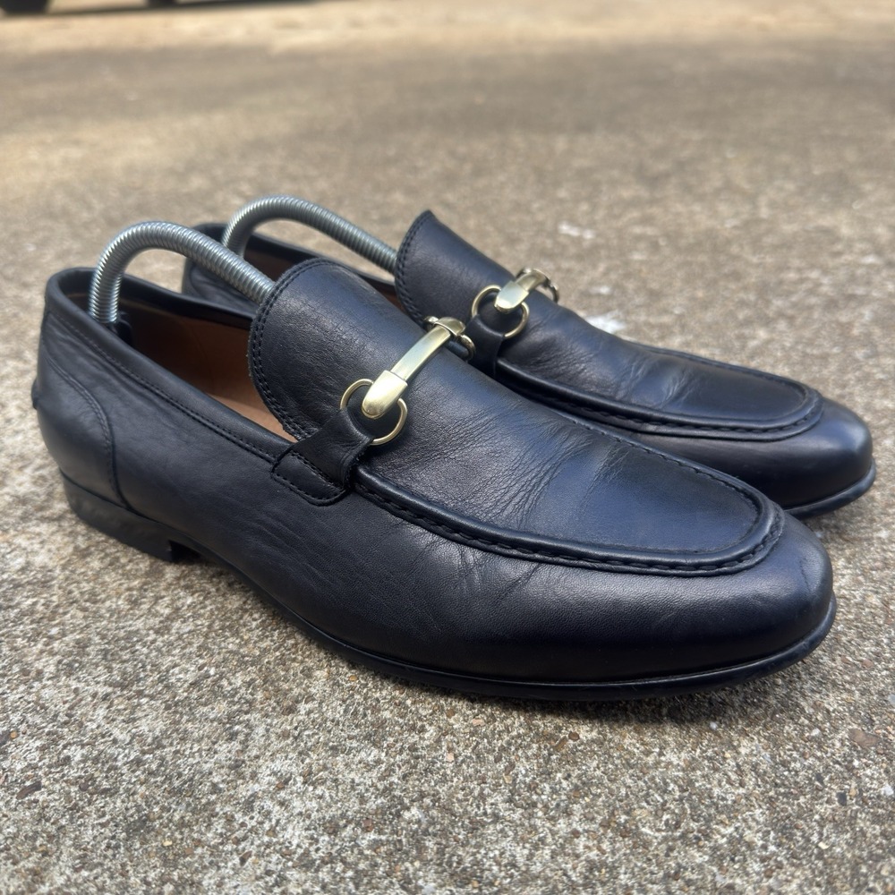 Vintage 90s Saks Fifth Avenue Firenze Leather Bit Loafers Black Size 10 Italy